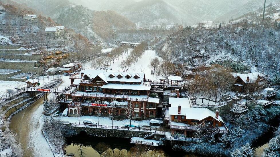 下雪了济南的冬天南部山区美如画