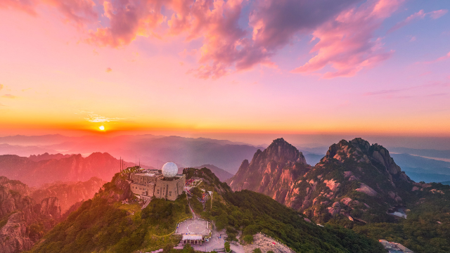 中国十大名山你去过几个会当凌绝顶一览众山小黄山光明顶日落