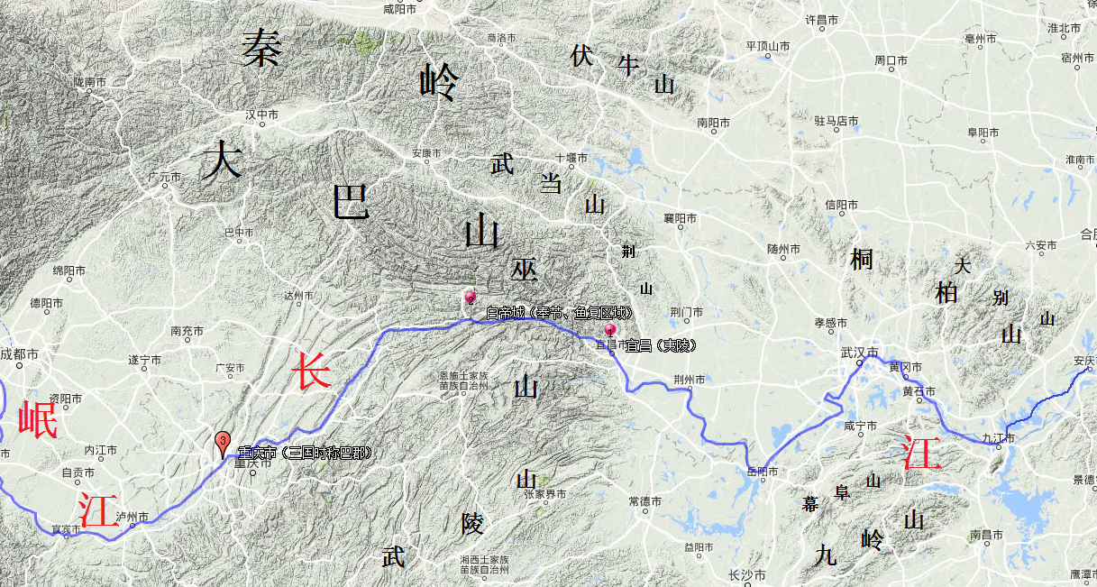 巫山山脉地图图片