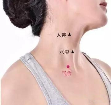 艾养生--气舍穴治疗咽喉肿痛,气喘,呃逆
