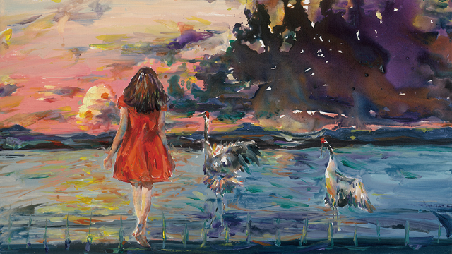 喜爱丹顶鹤的女孩用画笔勾勒自己魅力的故乡扎龙董春凤