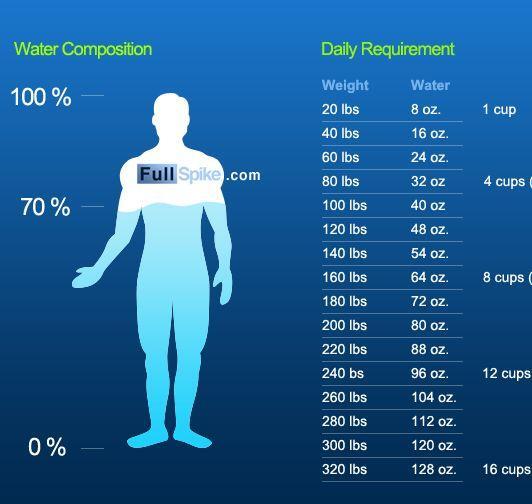 人体大部分都是由水组成的,一般正常情况下人体体内的水分占体重50%
