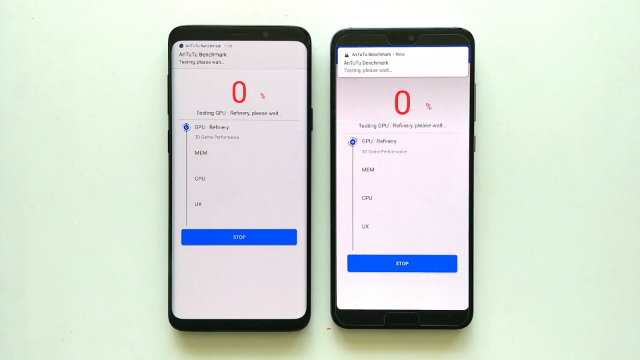 华为p20 pro 与三星s9 plus 安兔兔跑分测试