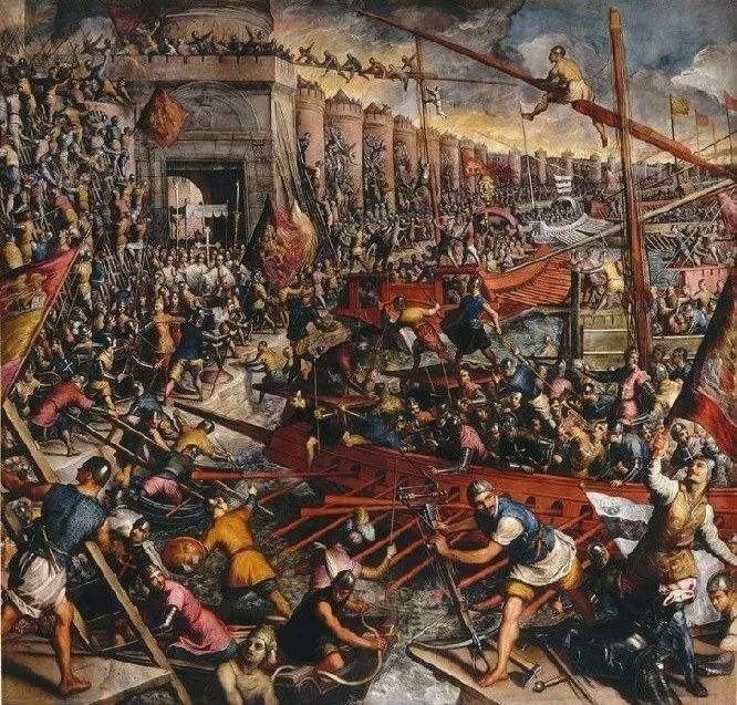 区域只剩下博斯普鲁斯海峡欧洲海岸边的首都君士坦丁堡这片弹丸之地