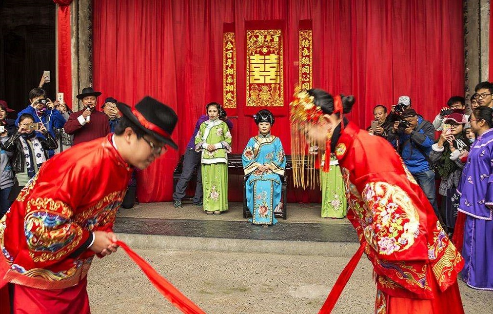 中式婚礼三拜仪式图片