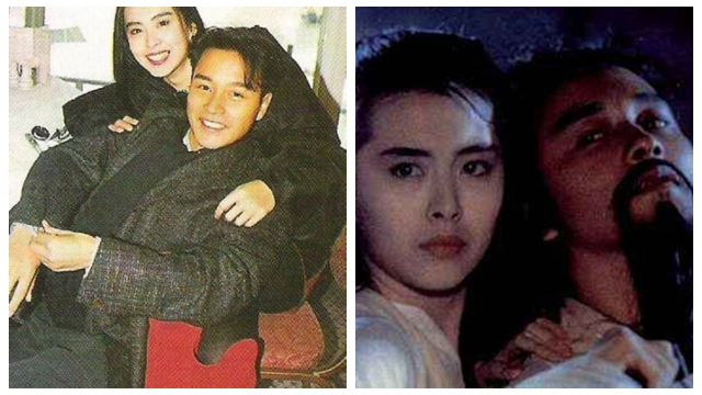 张国荣和王祖贤两大明星一起练太极剑场面充满了情意绵绵