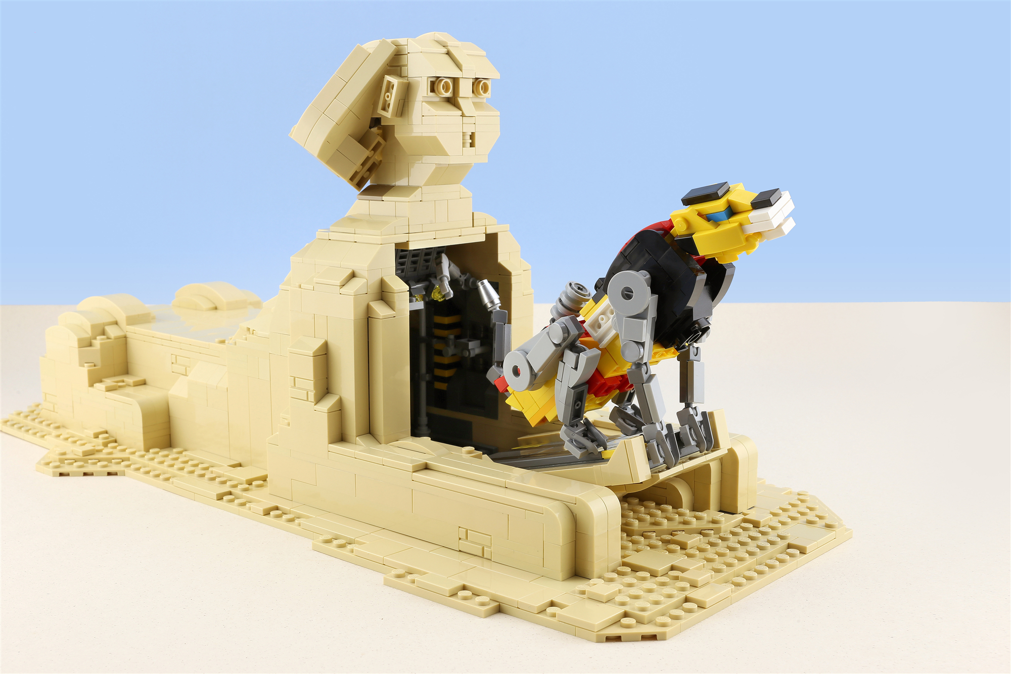 乐高moc狮身人面像内盘踞着豺狼虎豹真的不要太帅