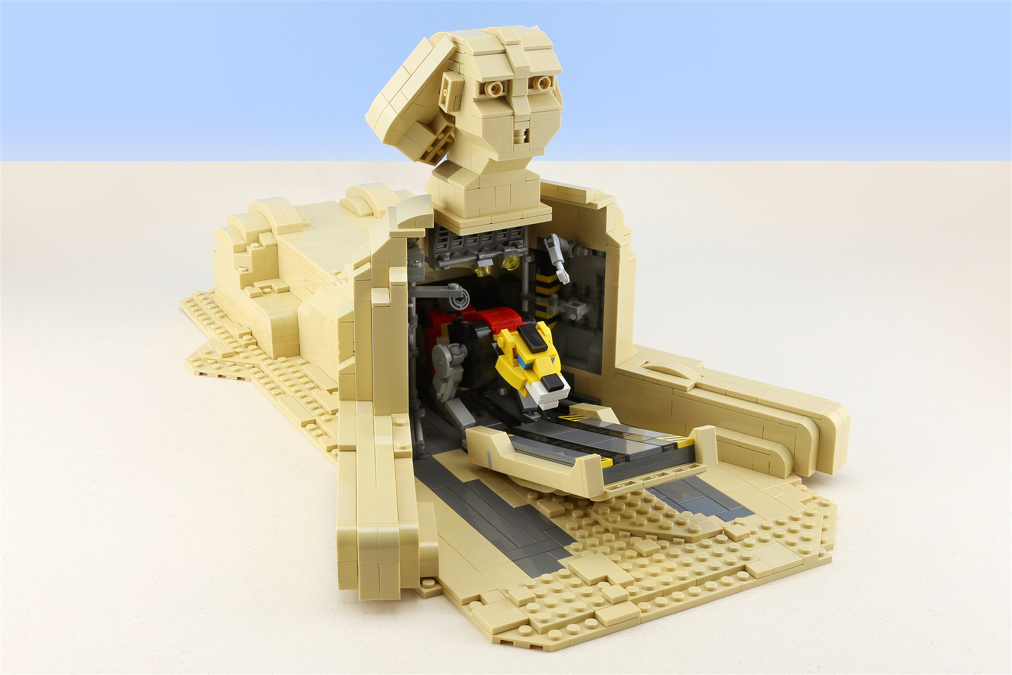 乐高moc狮身人面像内盘踞着豺狼虎豹真的不要太帅