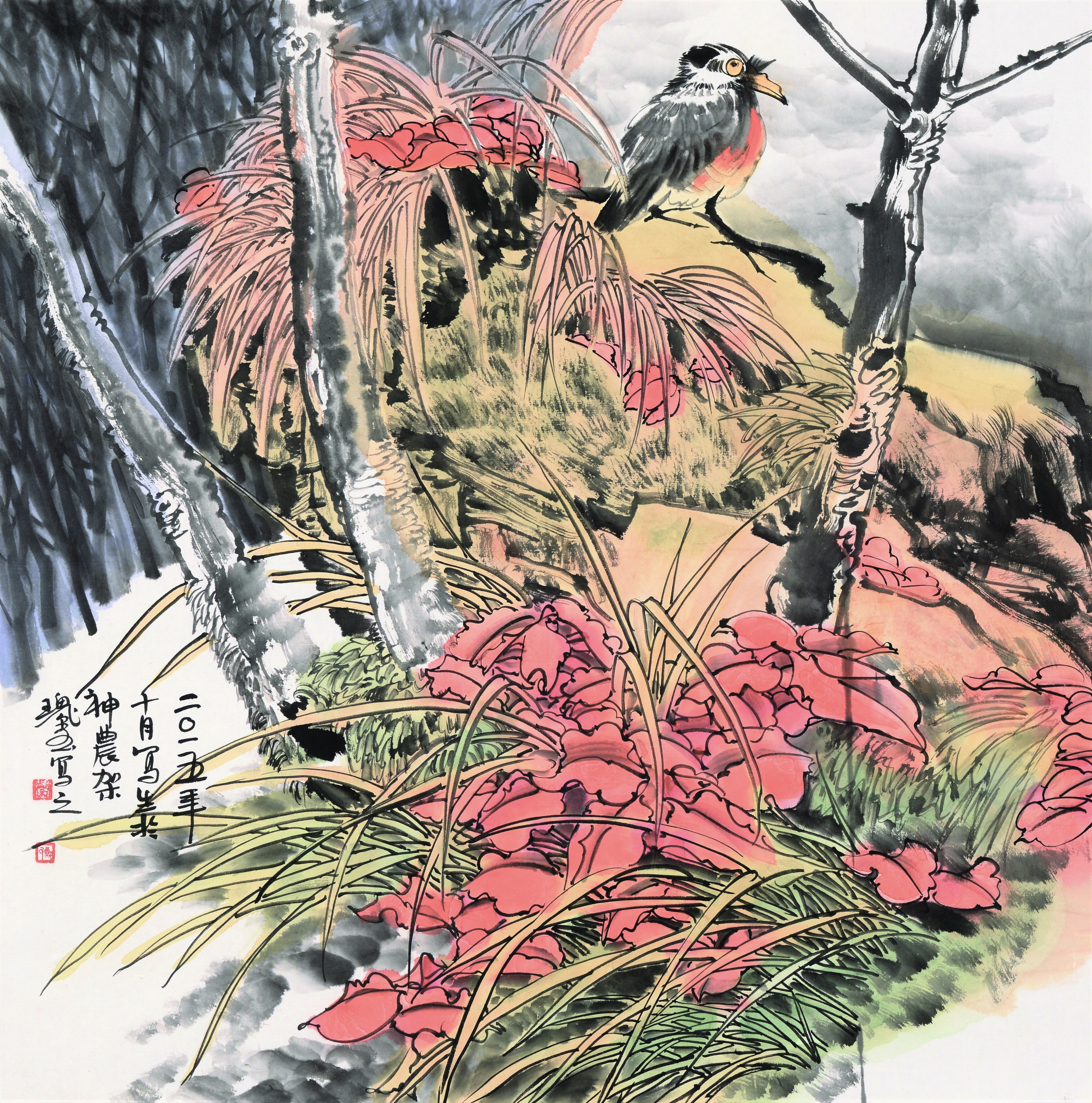 广州艺术博览会||郑瑰玺大景花鸟画作品赏析