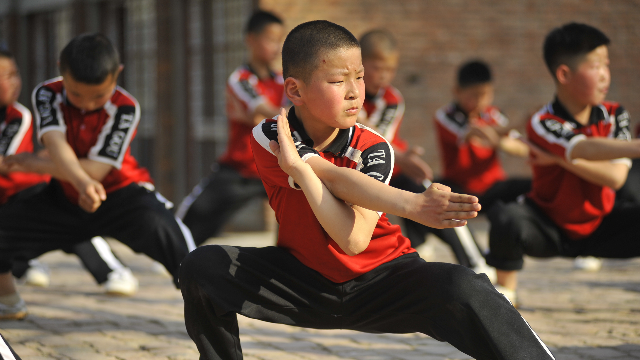 铁骨铮铮男子汉实拍高强度武术训练中的功夫小子