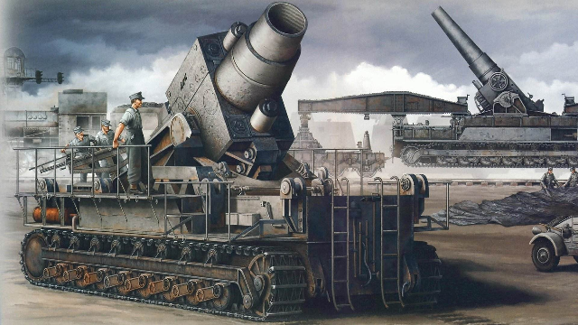二战德国124吨巨炮有多猛?炮弹重25吨,一炮能炸平一座楼