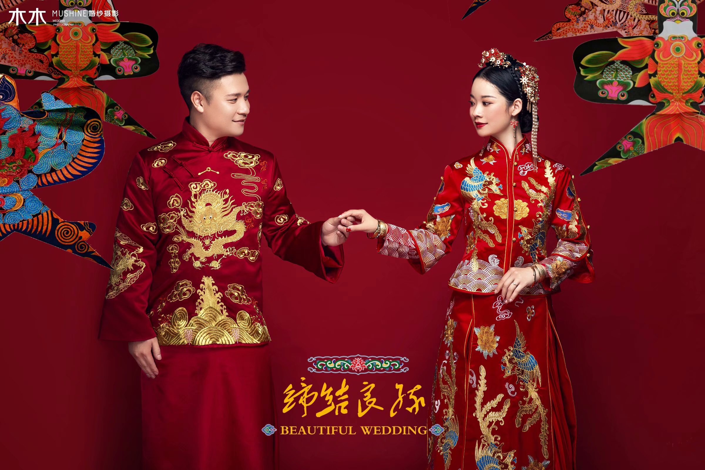中式婚纱照,中国红系列!