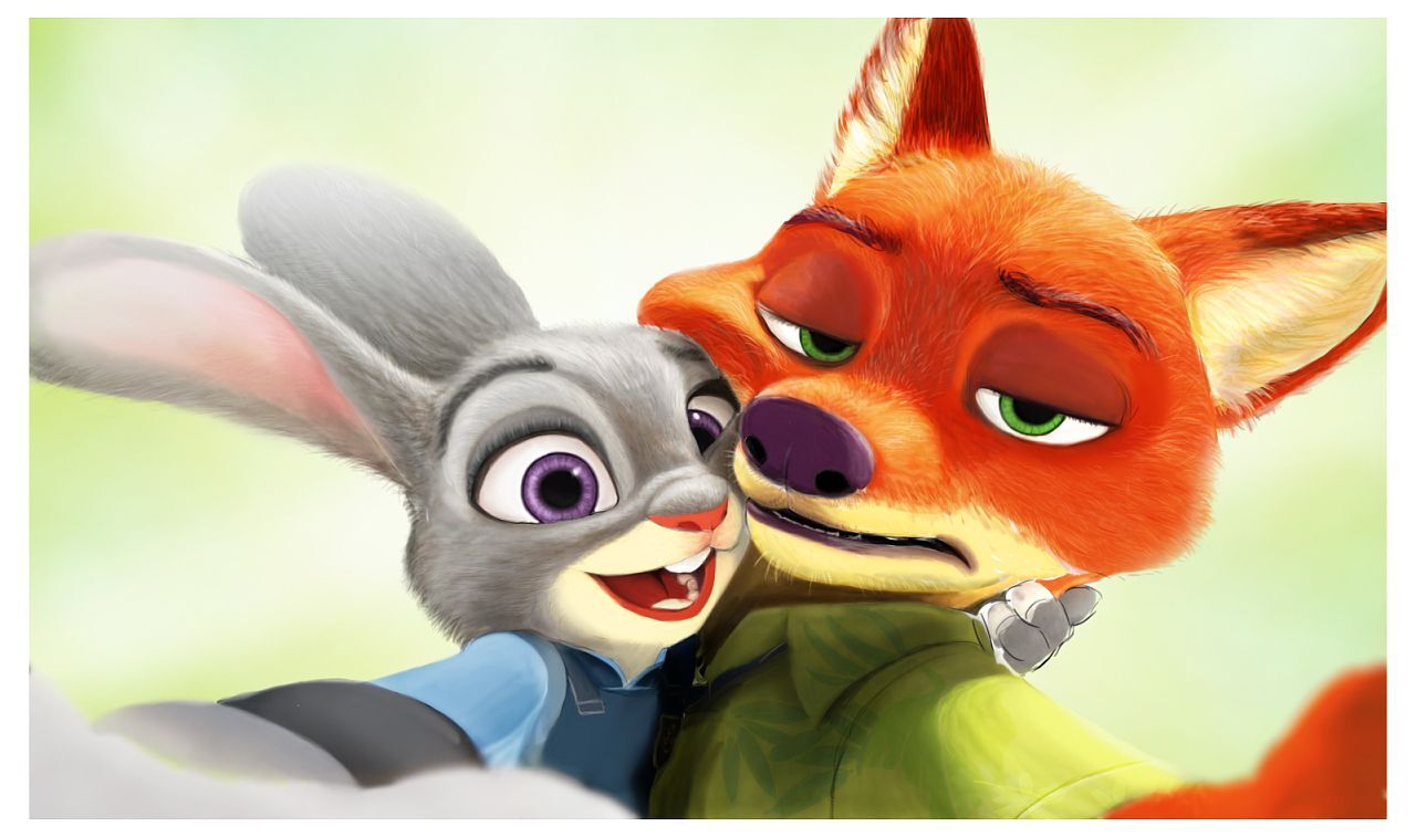 迪士尼动画狐狸和兔子图片