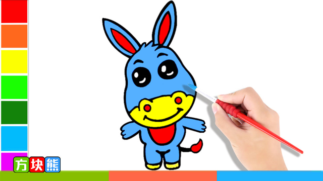 方块熊简笔画驴子