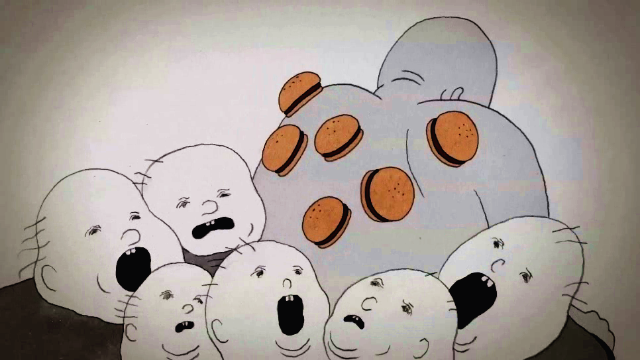 穷人身上长满汉堡供富人享用一部借汉堡讽刺人性丑陋黑暗短片