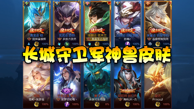 王者荣耀长城守卫军猪年限定神兽皮肤这阵容真是又帅又厉害
