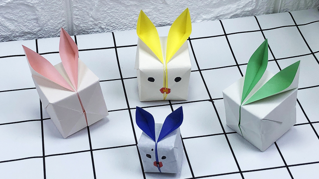 气球兔子折纸图片
