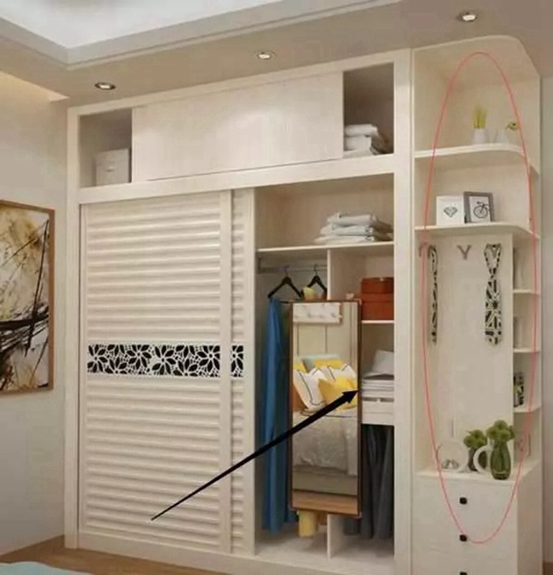 家中装半圆角的衣柜,好看实用,又不怕孩子磕碰,太聪明了!