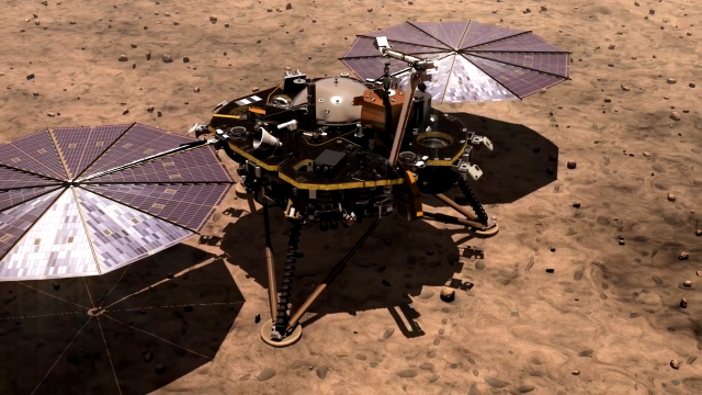 洞察号火星探测器正在部署固定式登陆器seis