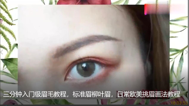 三分钟入门级眉毛教程,标准眉柳叶眉,日常欧美挑眉画法教程_凤凰网视频_凤凰网