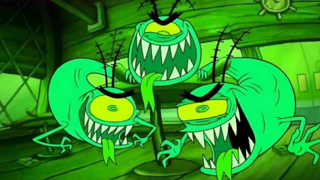 蟹老板被痞老板吓得失了神,看什么都像痞老板,太恐怖了.