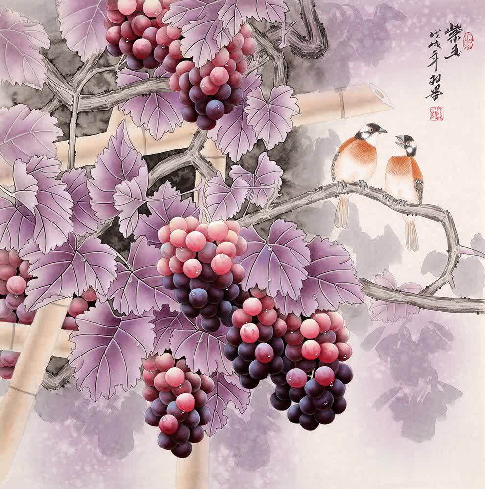 擅画葡萄的画家,羽墨作品真迹欣赏