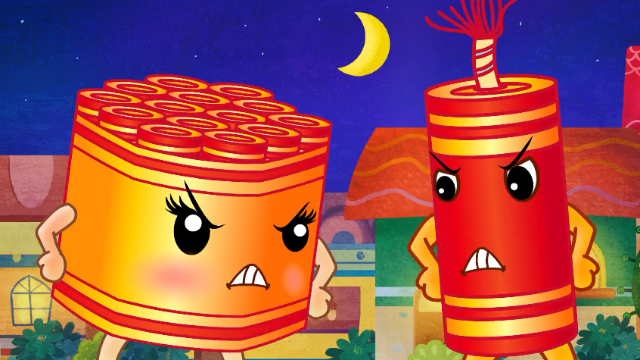 可可小爱文明美德喜庆不忘讲文明烟花爆竹不扰人