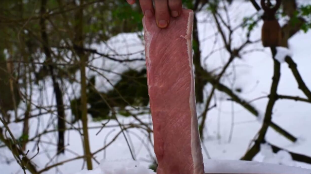 用上等的里脊肉做成鹰嘴豆和肉绳户外原始烹饪味道不错
