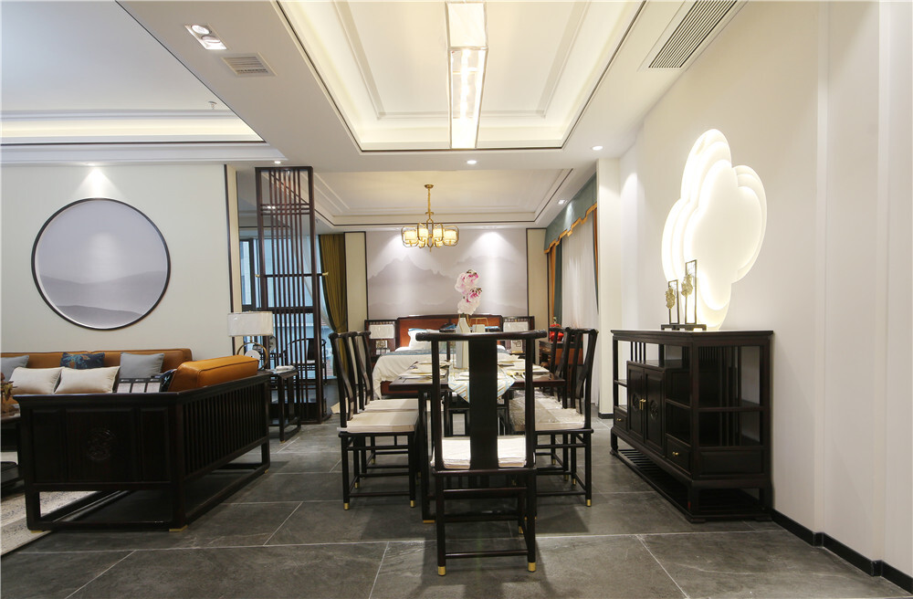 株洲大唐装饰130平米三室两厅中式风格装修实景样板房__凤凰网
