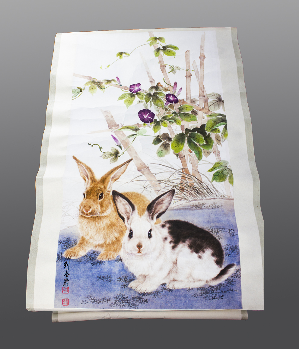 珍品刘奎龄双兔图欣赏