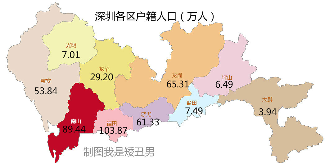 深圳人口分布图图片