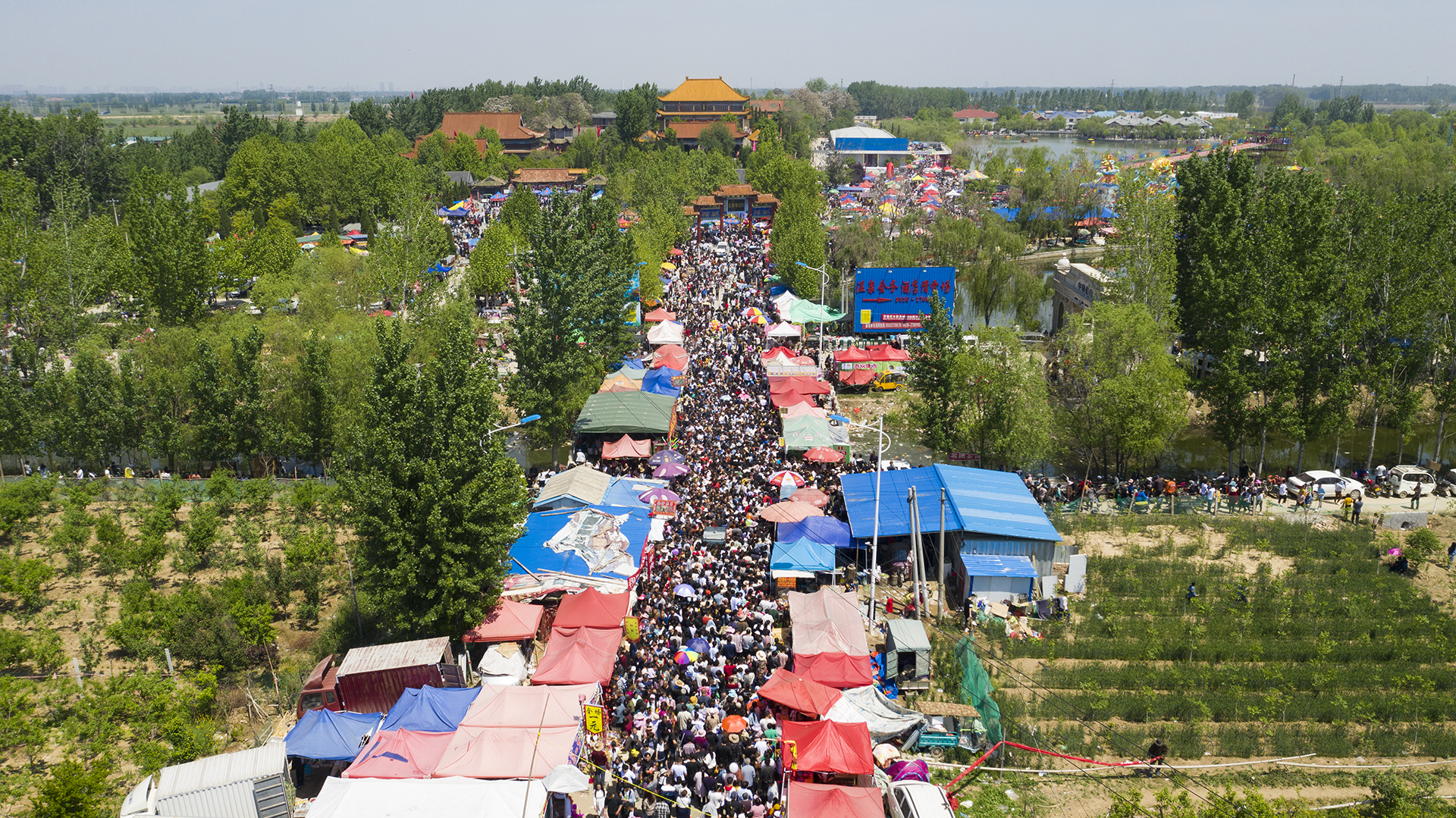 五一节假日,直击山东定陶仿山庙会第一天现场报道