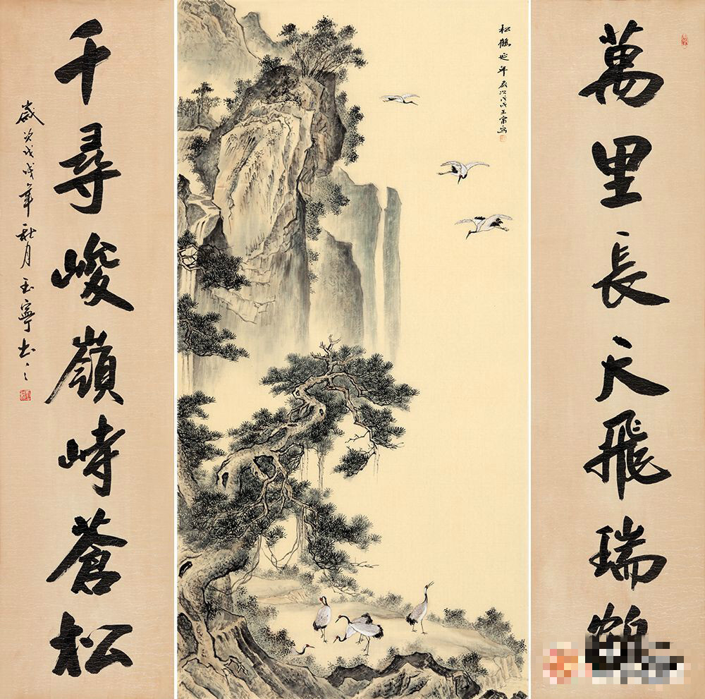 3,松鹤延年图:延年益寿,松鹤延年是一幅寓意吉祥的装饰画,也是大家最