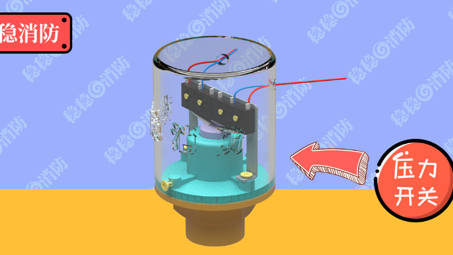 3d模型消防工程師溼式報警閥組壓力開關動畫講解