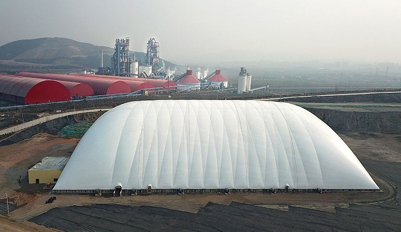 污染水密封土处理充气膜大棚