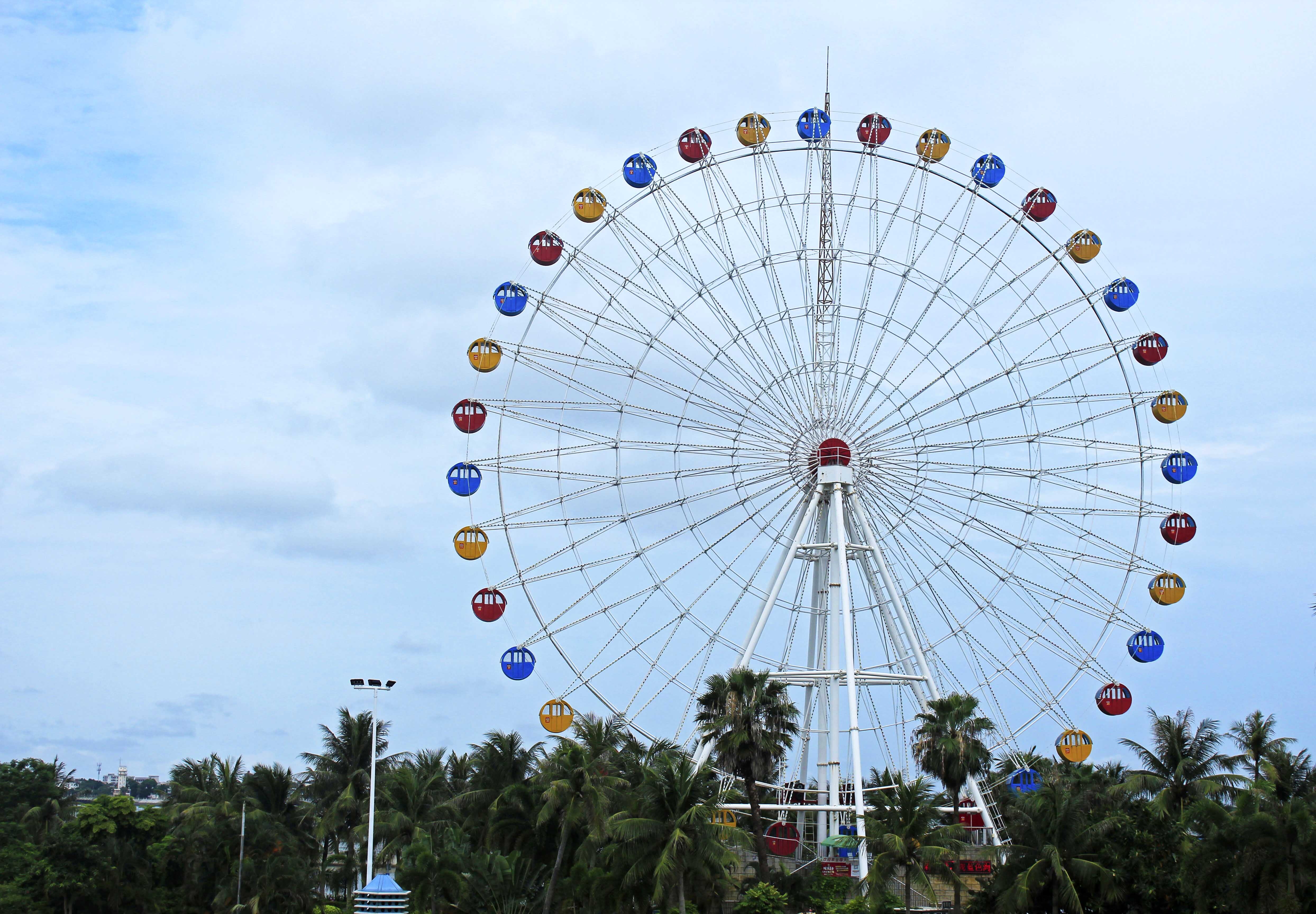 最佳拍摄时间:日落前后; 2,最佳拍摄地点 a 海滨公园正门; b 摩天轮