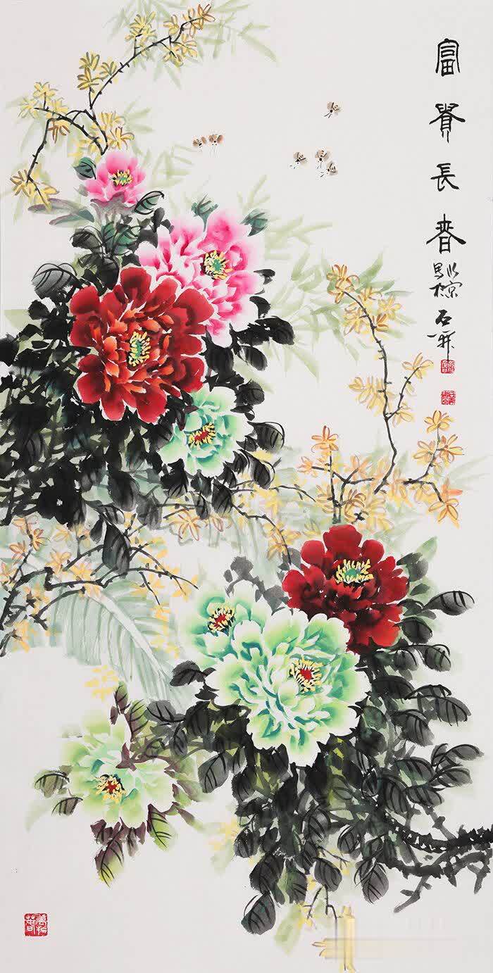 擅画牡丹的名家石开写意牡丹作品欣赏