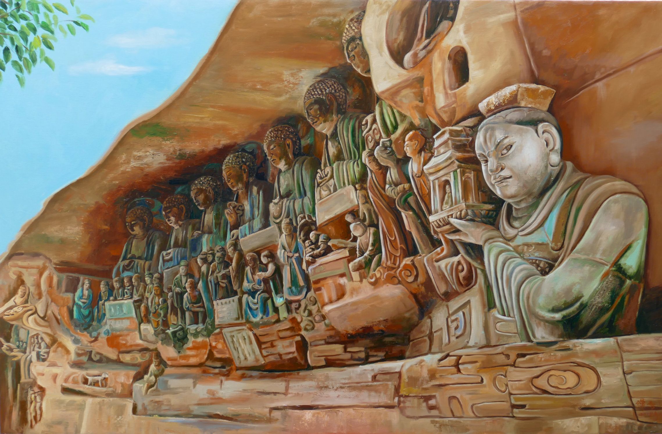 石窟之美》释禅雪油画作品欣赏__凤凰网