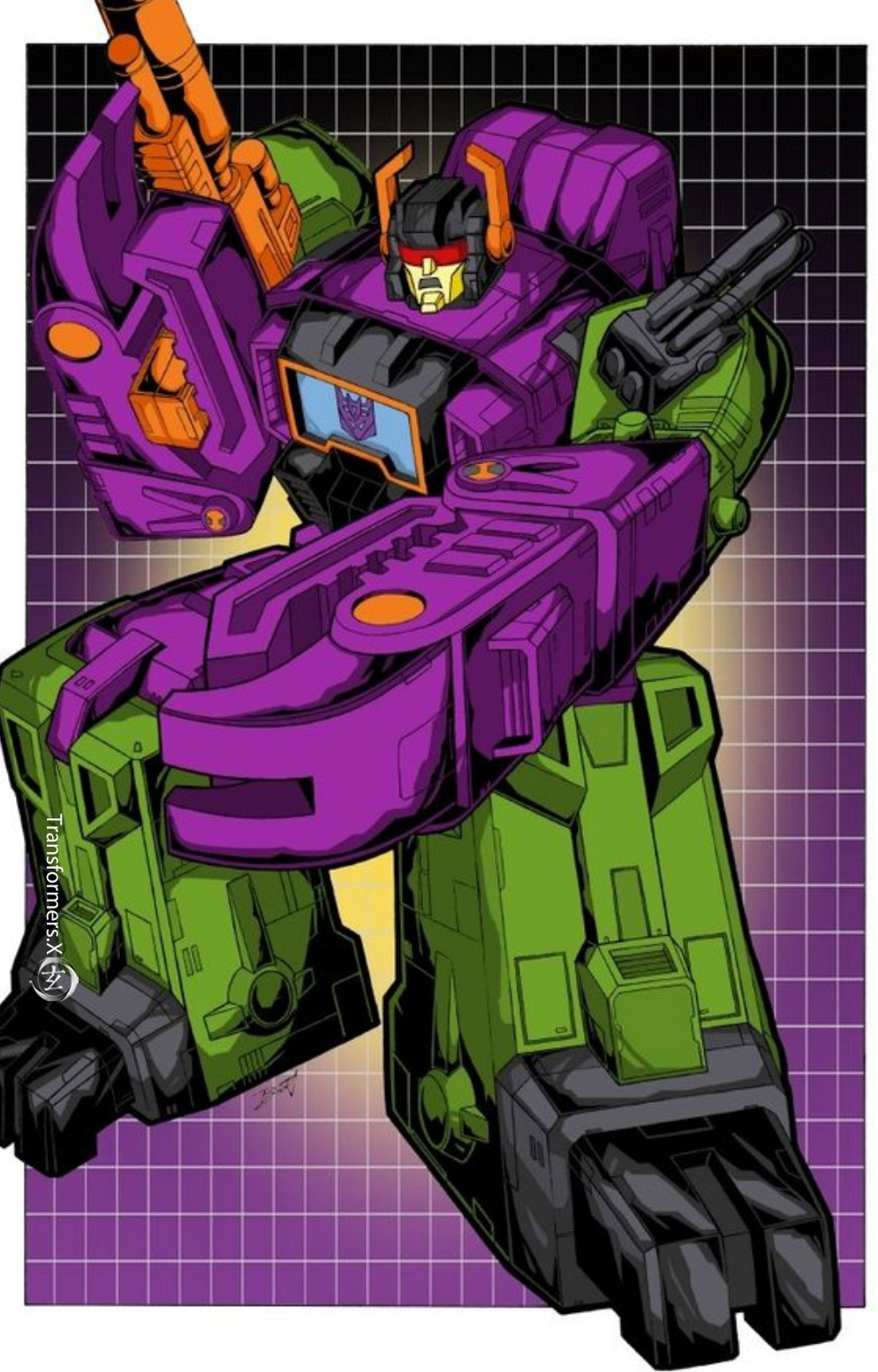 变形金刚动漫人物:日版狂派霸天虎首领颠覆者-蝎王撒克巨人