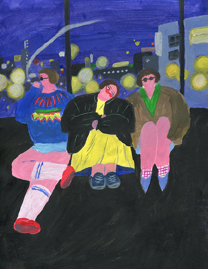 孤独的人 韩国插画师 nano 生活化的场景衬托出内心的孤独