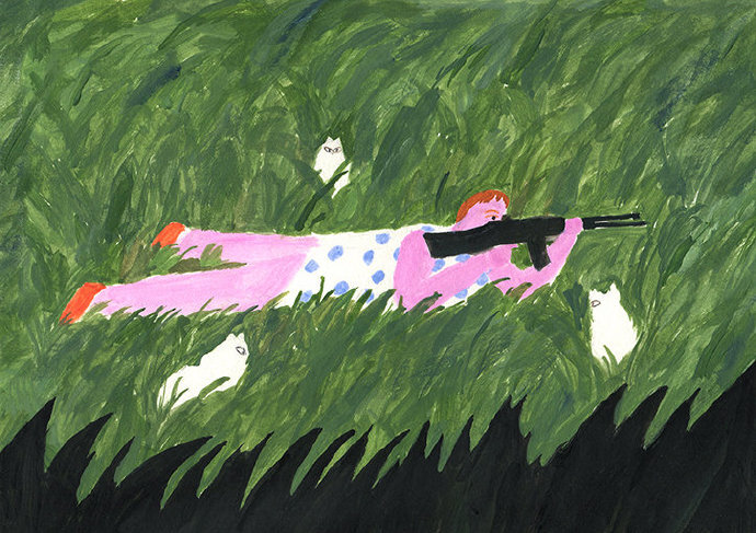 孤独的人 韩国插画师 nano 生活化的场景衬托出内心的孤独