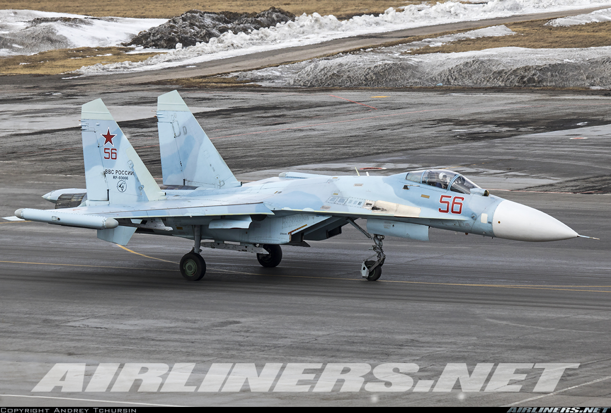 此次执行任务的俄罗斯苏-27sm3战斗机,编号rf-93666