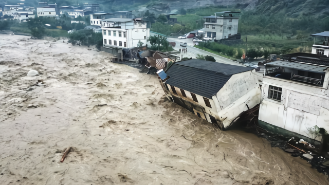 现场四川阿坝州暴雨已造成7人遇难24人失联民房被洪水淹没