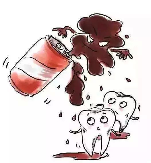 可乐当中含有色素, 长期饮用且清洁不彻底的话,就有可能附着在牙齿