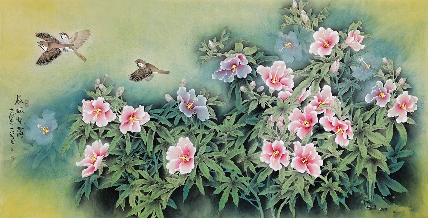 纯手绘卧室装饰画名家画的好寓意花鸟国画作品分享