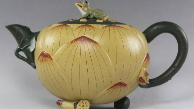 藏品级紫砂壶蒋蓉作品荷叶青蛙莲子壶