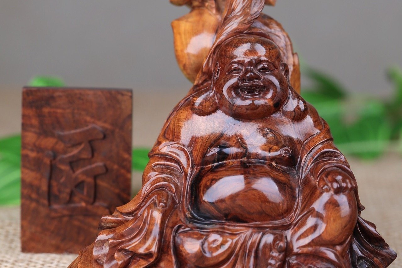 人心境界远弥勒本悠然弥勒佛摆件海南黄花梨