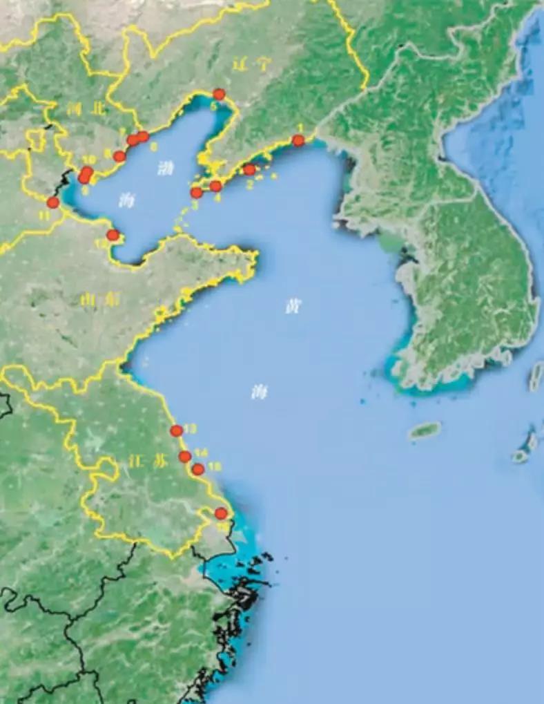 渤海与黄海的分界线图片