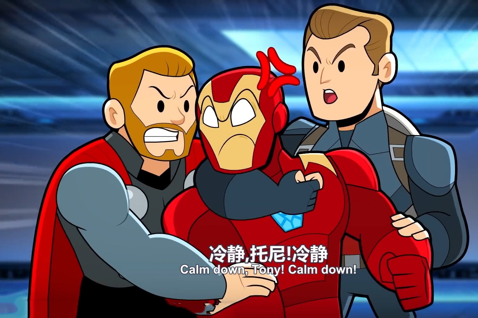 恶搞动画片蝙蝠侠一人vs复联全部队员