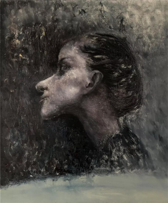 《黑色肖像 1》 50cm×60cm 布面油画 2018年